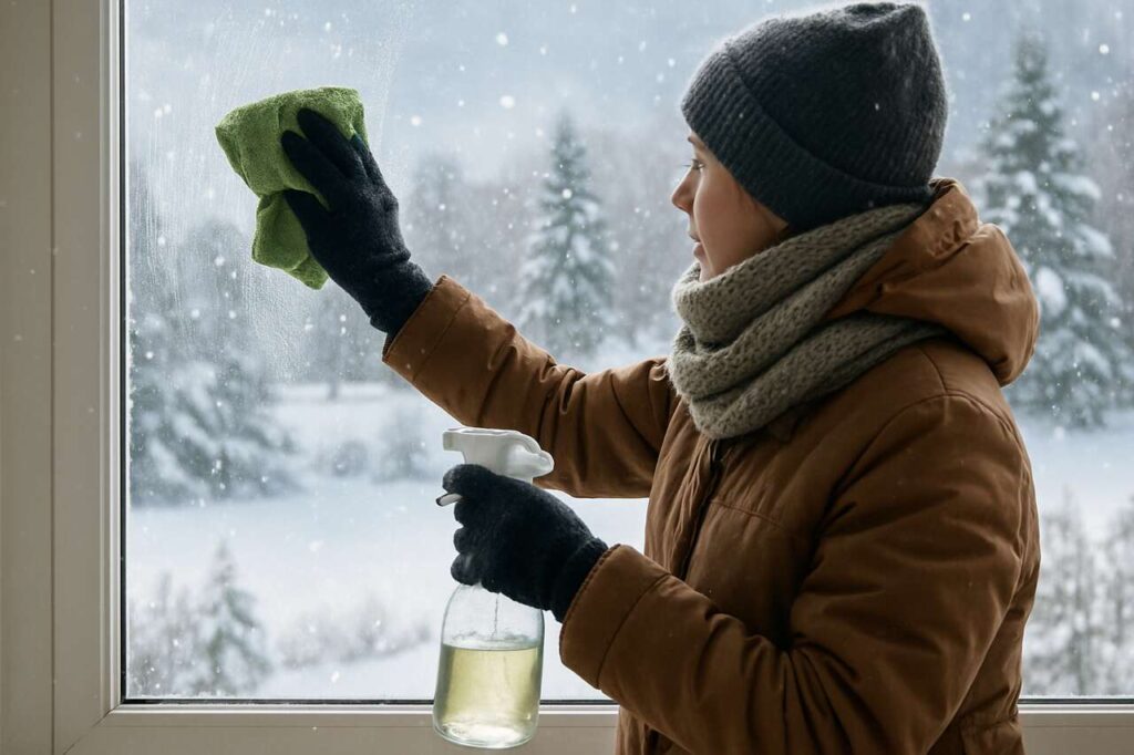 Fenster putzen bei Minusgraden: Dieses Hausmittel verhindert Schlieren und Eisbildung